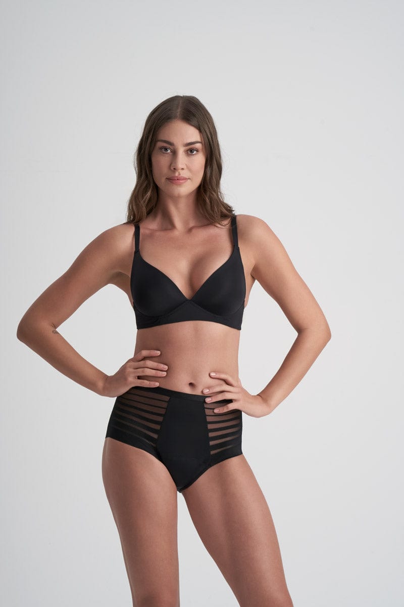 Front View of woman wearing Bye Bra Period High Waist Brief with High Flow | EnVie Lingerie