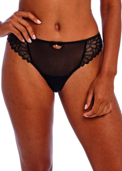 Freya Loveland Brief in Black lace underwear worn by a person on a white background