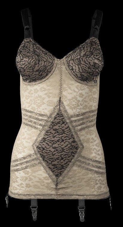 Rago Open Corselette in Mocha and Black | EnVie Lingerie