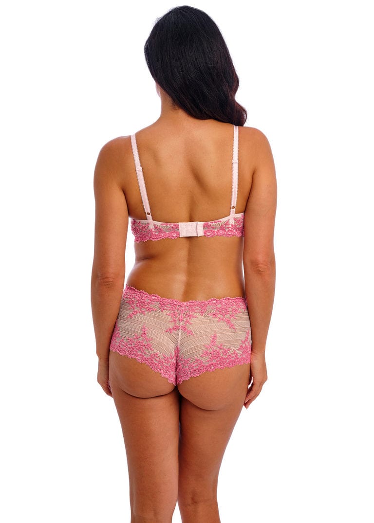Wacoal Embrace lace Ballet Slipper Chateau rose Bra & Briefs Back View | EnVie Lingerie