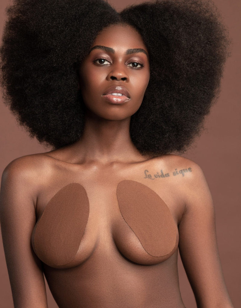 Bye Bra Bras Dark Brown / A-C Bye Bra Breast Lift Pads + Satin Nipple Covers
