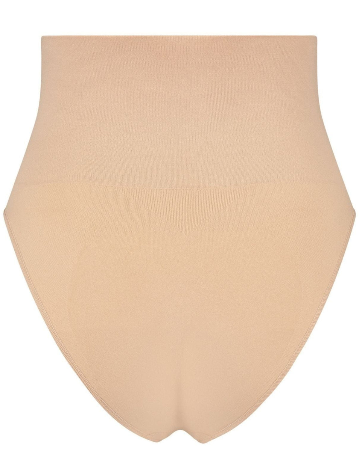 Bye Bra Seamless High Waist Brief in Beige Back view Flat Product on White background | Envie Lingerie