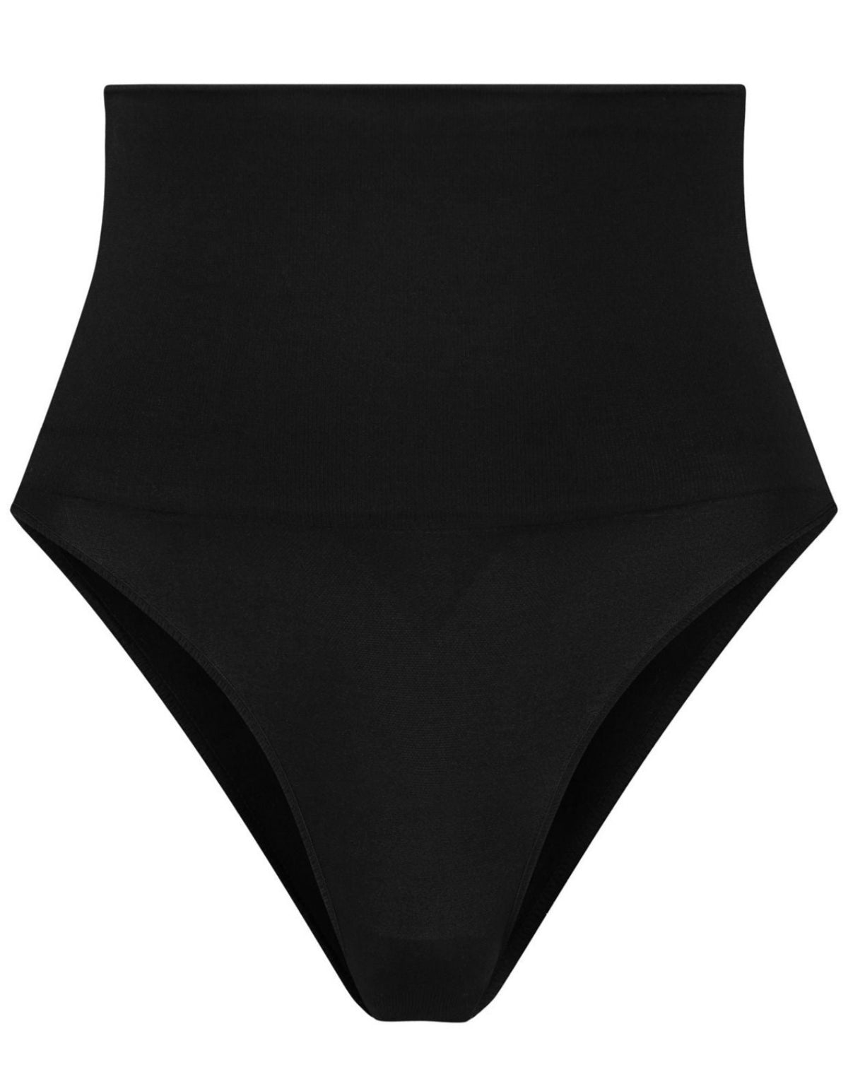 Bye Bra Seamless High Waist Brief in black flat View of Product on white background | EnVie lingerie