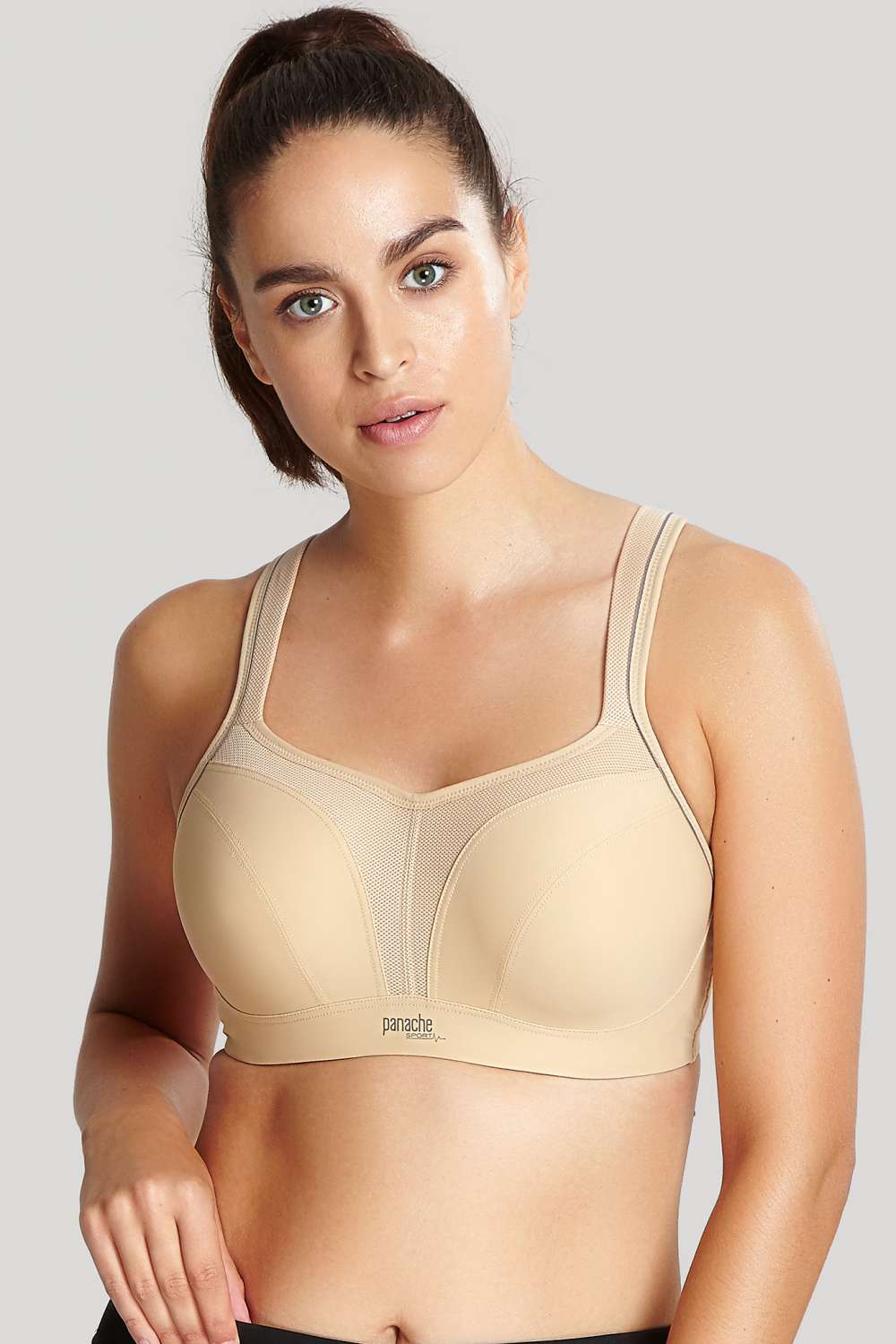 Panache Underwired Sports Bra in neutral light colour latte skini | Envie Lingerie
