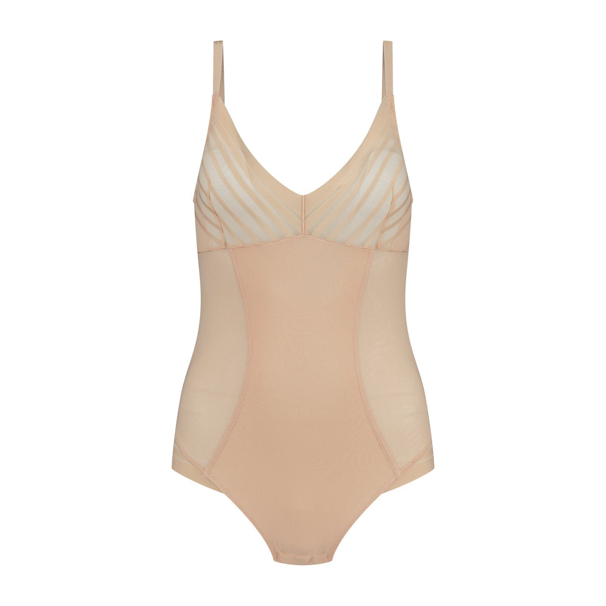Bye Bra Corselettes, Bodies & All-in-Ones Beige / S Bye Bra Powermesh Bodysuit