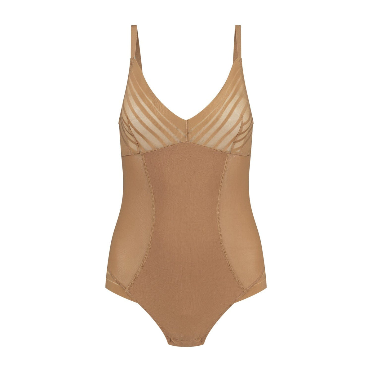 Bye Bra Corselettes, Bodies & All-in-Ones Light Brown / S Bye Bra Powermesh Bodysuit