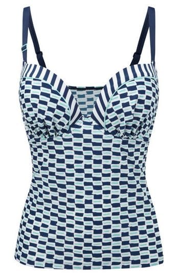 Cleo Swimwear 30FF / Navy Multi Cleo Lucille Underwired Tankini Top