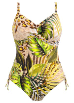 Fantasie Swim Kabini Oasis Multi uw Twist Front Swimsuit with Adjustable Leg close Up