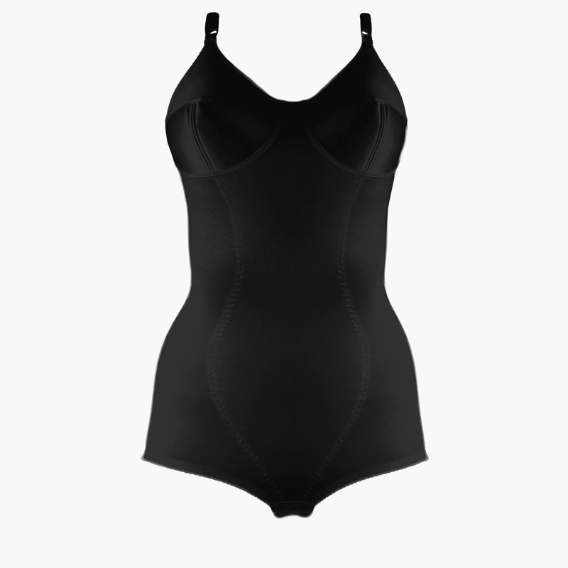 Silhouette Madam X Pantie Corselette Black Front View | EnVie Lingerie