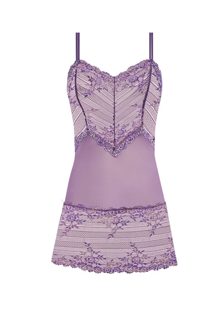 Wacoal Embrace lace Grape compote Multi Chemise set on a white background | EnVie Lingerie