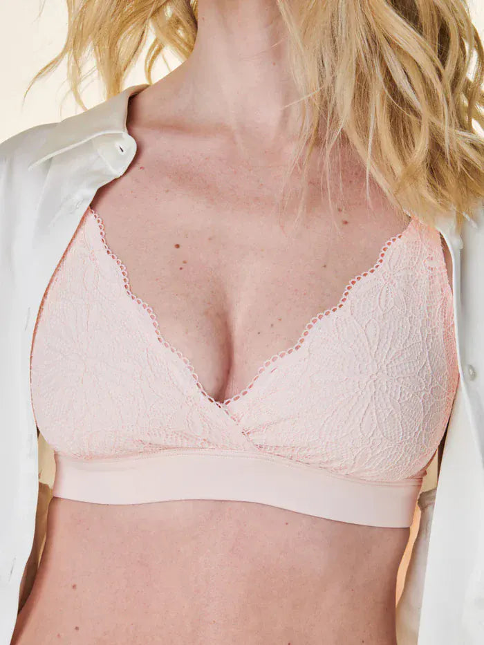 Low back wireless lace bralette with crossover straps – Envie Lingerie Bravado collection