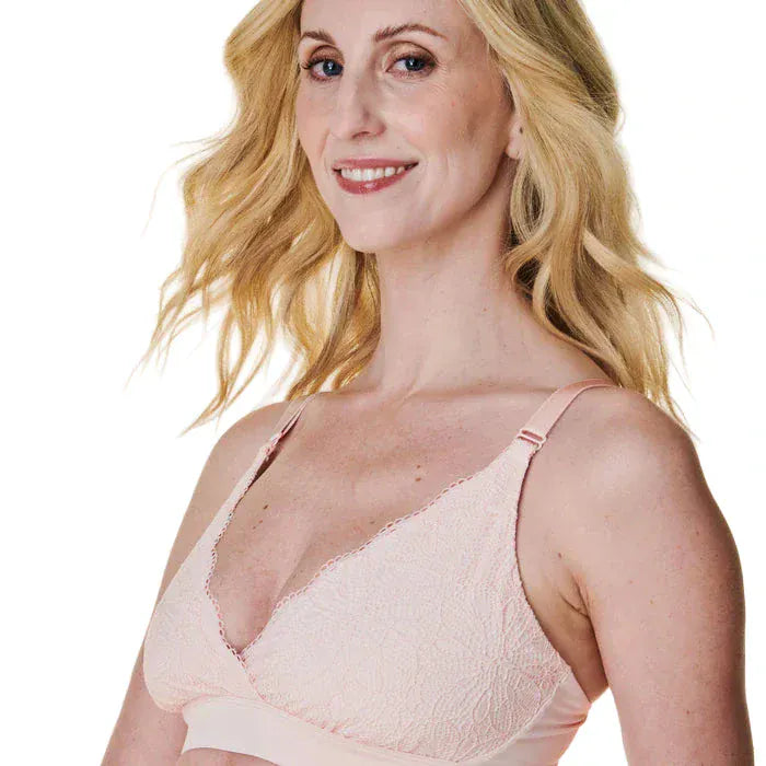 Delicate scalloped lace detail on Bravado wireless bralette – feminine unpadded lingerie