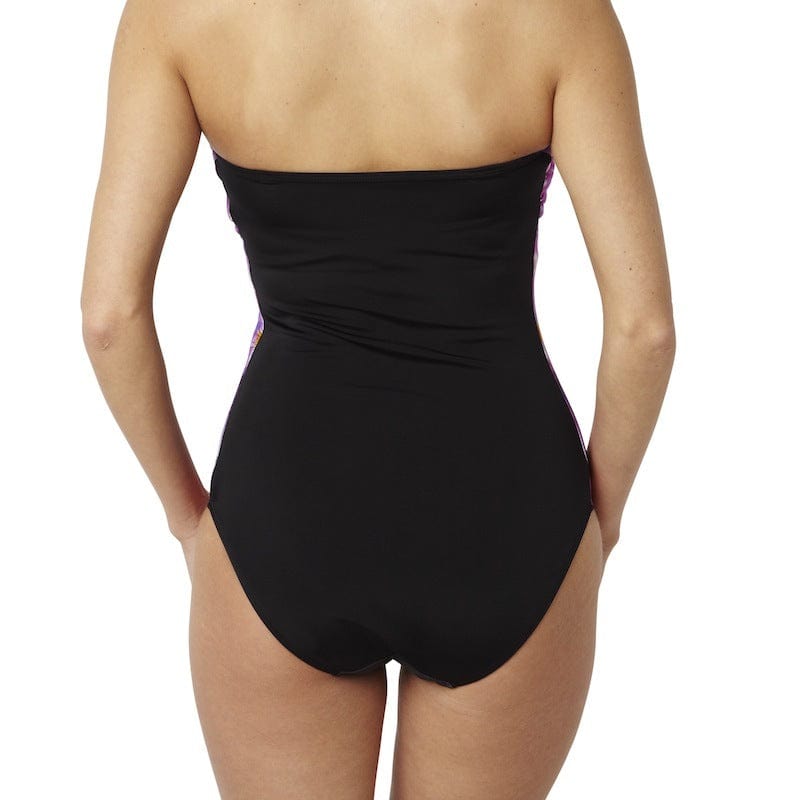 Black strapless swimsuit on a white background | Envie Lingerie