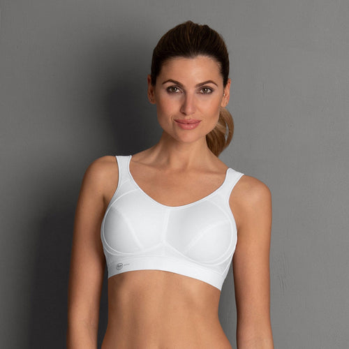 Anita Active Extreme Control Sports Bra White Front View | EnVie Lingerie