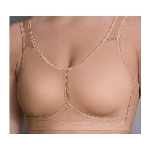 Anita Active Light & Firm Sports Bra Deep Sand Close Up Front View | Envie Lingerie