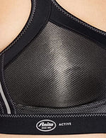 Anita Active Momentum Sports Bra Black Close Up View | Envie Lingerie