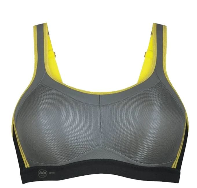 Anita Active Momentum Sports Bra Iconic Grey Flat front View | Envie Lingerie