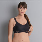 Anaita Active Sports Bra Extreme Control Black & Gold Front View | EnVie Lingerie