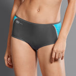 Anita Active Sports Panty Shorts Anthracite & Peacock Front View | EnVie Lingerie