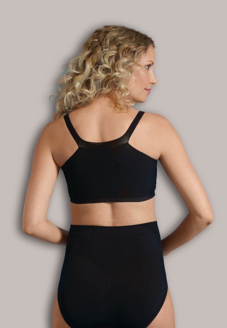 Carriwell comfot Post Surgery Bra Black Back View | EnVie Lingerie