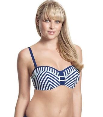 Cleo Swimwear 32E / Navy/Acqua Cleo Lucille Bandeau Bikini Top Nautical