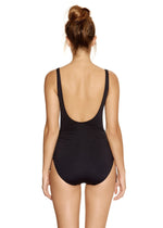 Fantasie Versailles V Neck Swimsuit Black Back View | EnVie Lingerie