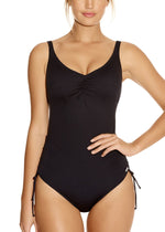 Fnatasie Versailles V Neck Underwired Swimsuit Black Front view | EnVie Lingerie