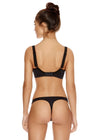 Freya Deco Underwired Moulded Plunge T-Shirt Bra Black Back View | EnVie Lingerie
