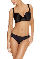 Freya Deco Underwired Moulded Plunge T-Shirt Bra Black Front View | EnVie Lingerie