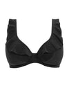 Freya Swim Jewel Cove Plain Black Underwired Bikini Top flat