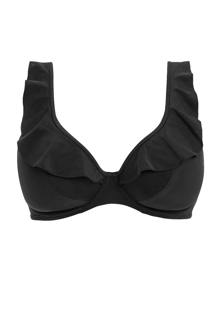Freya Swim Jewel Cove Plain Black Underwired Bikini Top flat