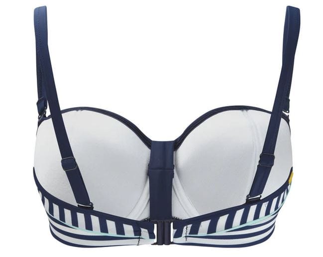 Cleo Swimwear 32E / Navy/Acqua Cleo Lucille Bandeau Bikini Top Nautical