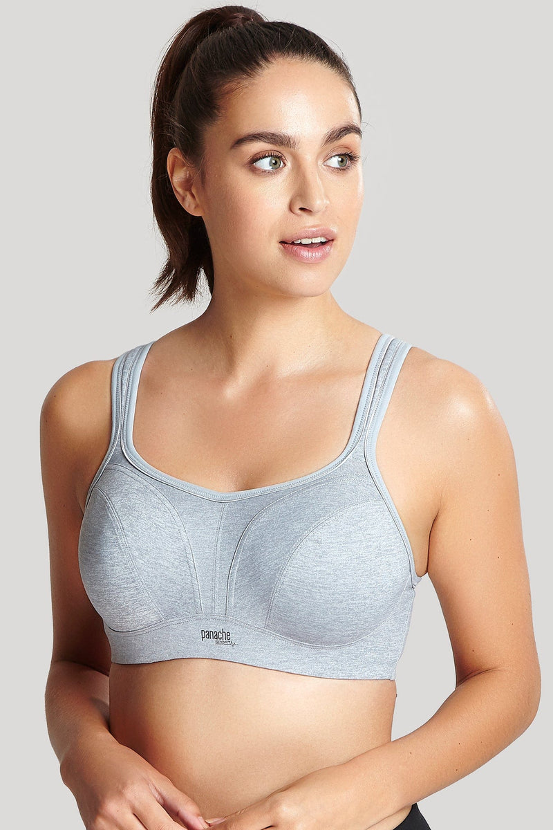 Panache Bras 28E / Grey Marl / 58% Polyamide 25% Polyester 17% Elastane Panache Underwired Sports Bra (Grey Marl)