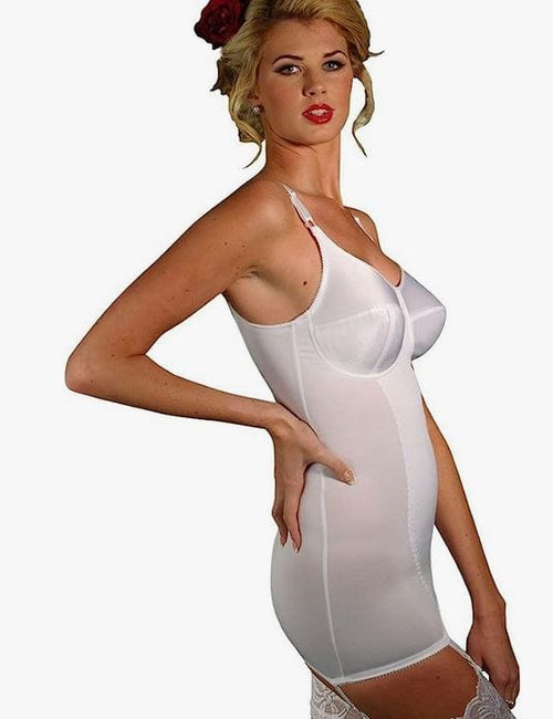 Silhouette Corselette White Side View | EnVie Lingerie