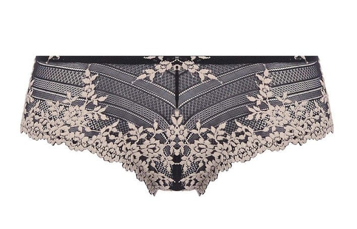 Wacoal Embrace Lace Tanga Black Close up Front View | EnVie Lingerie