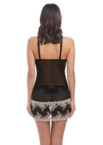 Wacoal Lingerie Embrace Lace Black Chemise Back View | EnVie Lingerie
