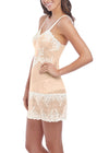 Wacoal Lingerie Embrace Lace Naturally Nude Iory Chemise Side View | EnVie Lingerie