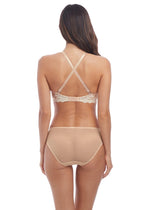 Wacoal Lingerie Embrace lace naturally Nude Ivory Plunge Bra Back Criss Cross | Envie Lingerie